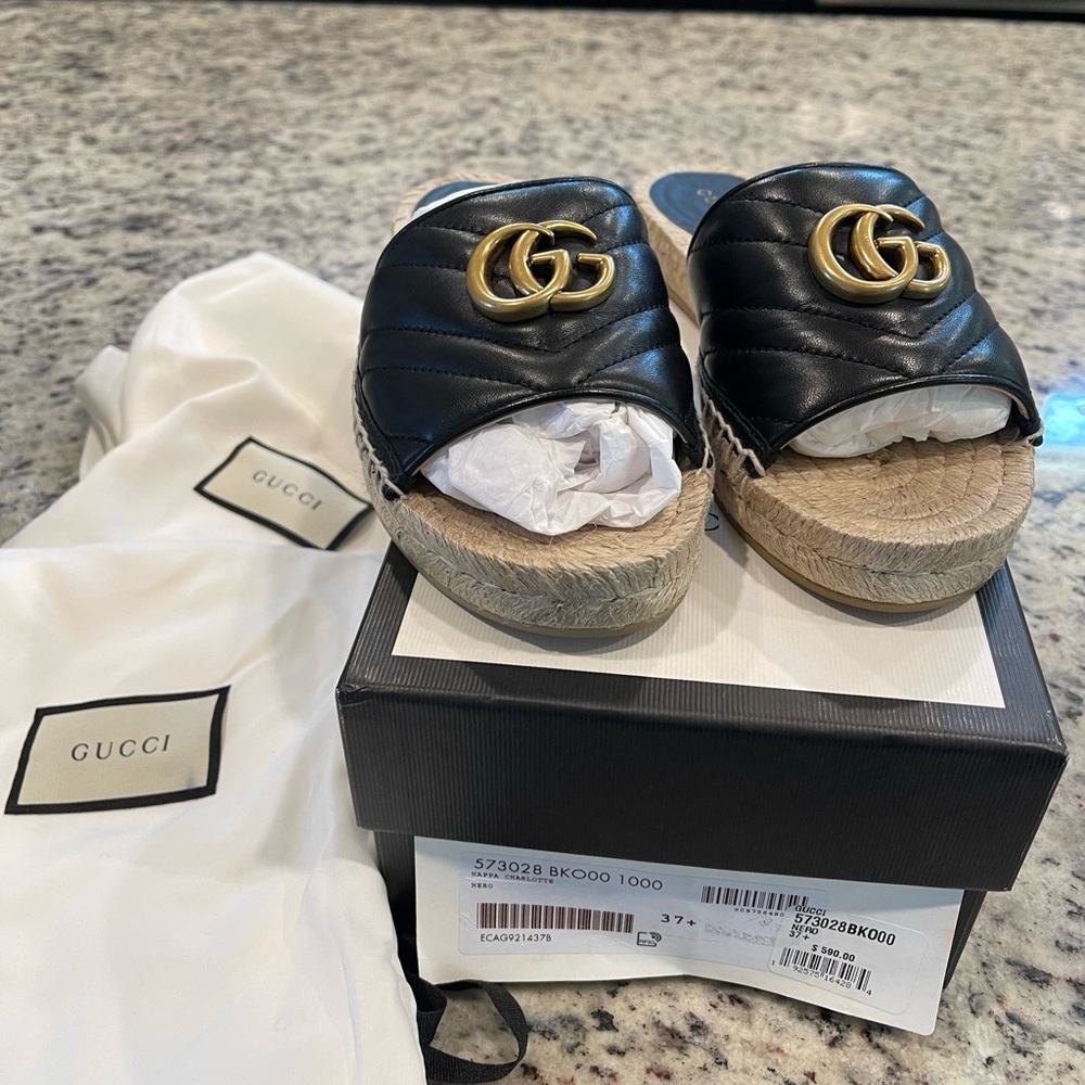 Gucci Marmot Espadrille Slides